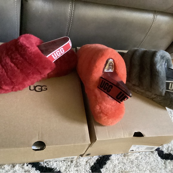 Authentic UGG Yeah Fluff Slides Orange size 7 - Picture 10 of 11